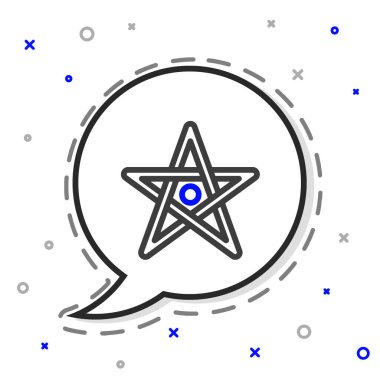 Pentagram çizgisi simgesi beyaz arkaplanda izole edildi. Sihirli okült yıldız sembolü. Renkli taslak konsepti. Vektör