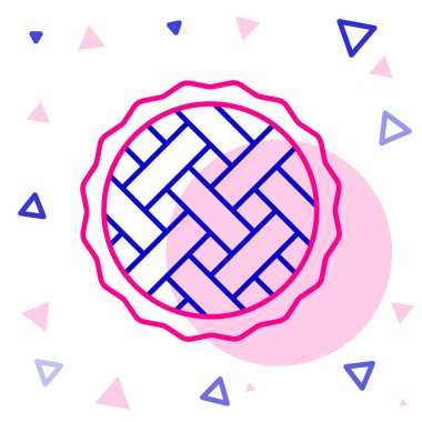 Beyaz arka planda izole edilmiş ev yapımı turta simgesi. Renkli taslak konsepti. Vektör