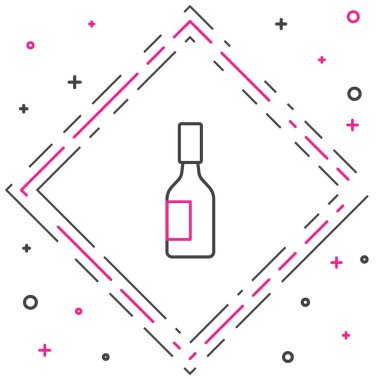 Beyaz arkaplanda izole edilmiş Tabasco sos simgesi. Kırmızı biberli baharatlı biber sosu. Renkli taslak konsepti. Vektör