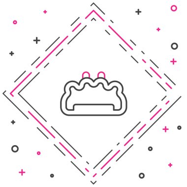 Çizgi kaykayı simgesi beyaz arkaplanda izole edildi. Olağanüstü bir spor. Spor malzemeleri. Renkli taslak konsepti. Vektör