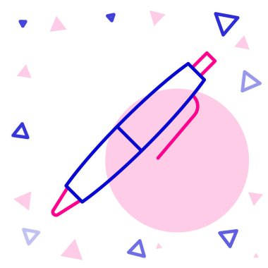 Beyaz arkaplanda satır kalem simgesi izole edildi. Renkli taslak konsepti. Vektör