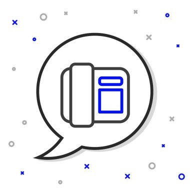 Telefon ahizesi simgesi beyaz arkaplanda izole edildi. Telefon işareti. Renkli taslak konsepti. Vektör