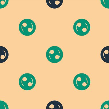 Yeşil ve siyah Yengeç burcu simgesi bej arka planda izole edilmiş kusursuz desen. Astrolojik yıldız falı koleksiyonu. Vektör