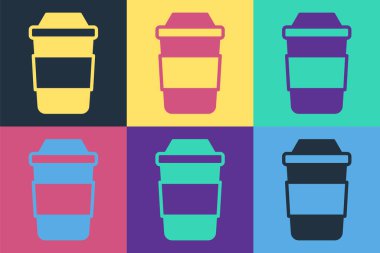 Arka planda izole edilmiş Pop Art Cup çay ikonu. Vektör
