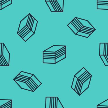 Kek simgesinin siyah çizgisi yeşil arka planda izole edilmiş pürüzsüz desen. Doğum günün kutlu olsun. Vektör