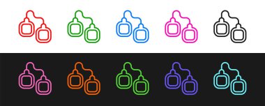 Kelepçe simgesi siyah beyaz arkaplanda izole edildi. Vektör