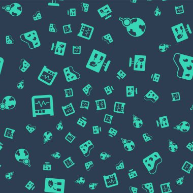 Toprak analizini ayarlayın. Küresel büyüteci, sismografı ve zemini pürüzsüz desenle büyütün. Vektör