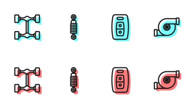 Hat anahtarını uzaktan kumandalı Chassis arabası, şok emici ve otomotiv turbo şarj ikonu ile ayarla. Vektör