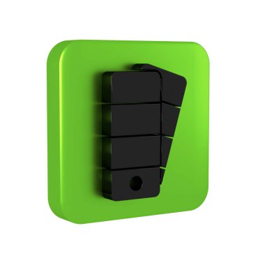 Siyah Palet simgesi şeffaf arkaplanda izole edildi. Yeşil kare düğmesi.