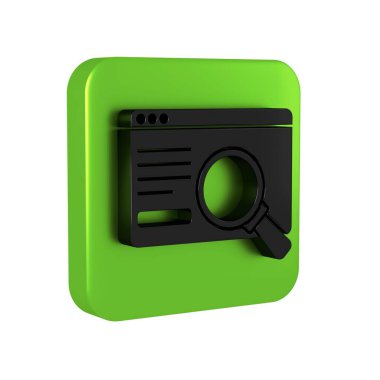 Siyah UI ya da UX tasarım simgesi şeffaf arkaplanda izole edildi. Yeşil kare düğmesi.