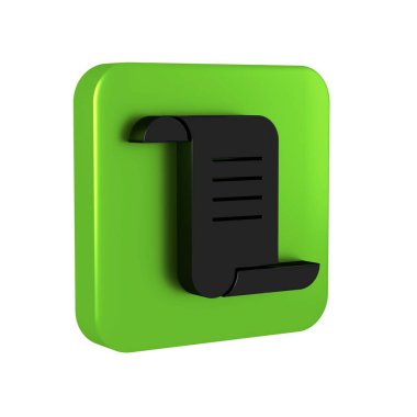 Şeffaf arka planda izole edilmiş simya tarifleri, mistik büyüler ve büyüler içeren Kara Kadim büyü kitabı. Yeşil kare düğmesi..