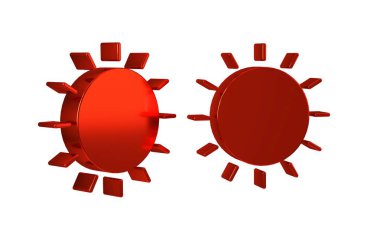 Kırmızı Güneş simgesi şeffaf arkaplanda izole edildi. Yaz sembolü. İyi güneşli günler.. .