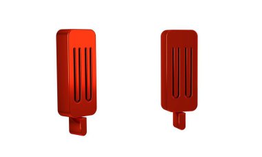 Şeffaf arkaplanda izole edilmiş kırmızı dondurma ikonu. Tatlı sembol. .