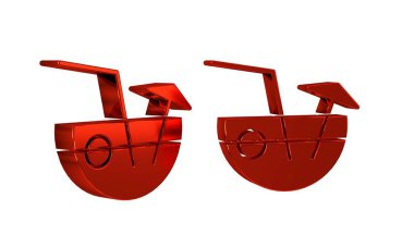 Şeffaf arkaplanda kırmızı hindistan cevizi suyu egzotik kokteyl ve şemsiye simgesi izole. .