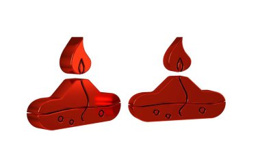 Kırmızı Alkol ya da ruh yakıcı simgesi şeffaf arkaplanda izole edilmiş. Kimyasal ekipman. .