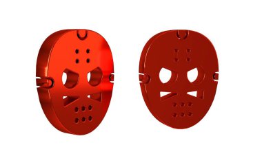Kırmızı Hokey maskesi simgesi şeffaf arkaplanda izole edildi. .