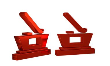 Kırmızı buz hokeyi kupası şampiyonu ikonu şeffaf arkaplanda izole edildi. Hokey kupası. .