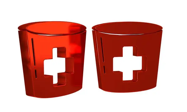 Red Nurse Hat Cross Icon Isolated Transparent Background Medical Nurse — Stock Photo, Image