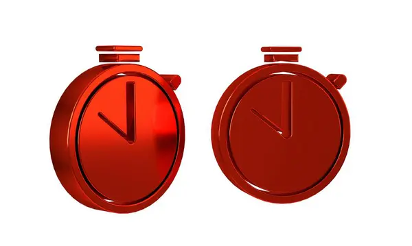 Ikona Červené Stopky Izolovaná Průhledném Pozadí Časový Spínač Značka Chronometru — Stock fotografie