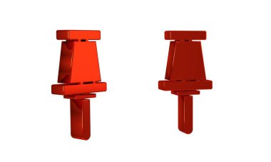 Şeffaf arkaplanda Red Push pin simgesi izole edildi. Başparmak raptiyeleri işareti. .