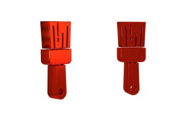 Kırmızı boya fırçası simgesi şeffaf arkaplanda izole edildi. .