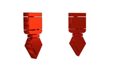 Kırmızı Palet bıçak simgesi şeffaf arkaplanda izole. .