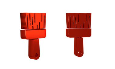 Kırmızı boya fırçası simgesi şeffaf arkaplanda izole edildi. .