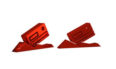 Kırmızı Kokain ve kredi kartı simgesi şeffaf arkaplanda izole edildi. .