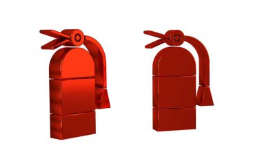 Kırmızı Yangın söndürücü simgesi şeffaf arkaplanda izole edildi. .