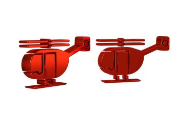 Kırmızı Helikopter hava aracı simgesi şeffaf arkaplanda izole edildi. .