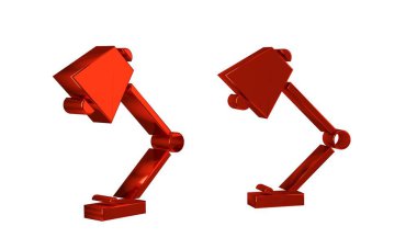 Kırmızı Masa lambası simgesi şeffaf arkaplanda izole edildi. .