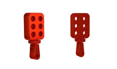 Kırmızı Şaplak raket simgesi şeffaf arkaplanda izole edildi. Fetiş aksesuarı. Yetişkinler için seks oyuncağı. .