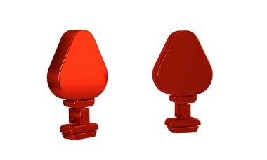 Red Anal plug icon isolated on transparent background. Butt plug sign. Fetish accessory. Sex toy for men and woman. .