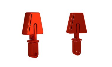 Kırmızı Trowel simgesi şeffaf arkaplanda izole edildi. .