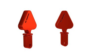 Kırmızı Trowel simgesi şeffaf arkaplanda izole edildi. .