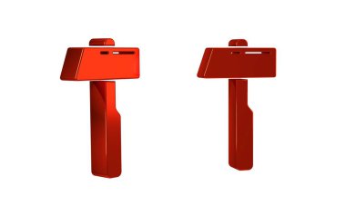 Kırmızı Çekiç simgesi şeffaf arkaplanda izole edildi. Onarım aracı. .