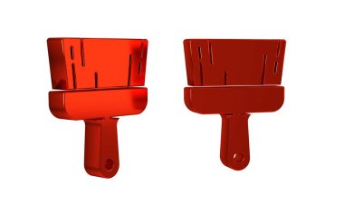 Kırmızı boya fırçası simgesi şeffaf arkaplanda izole edildi. .