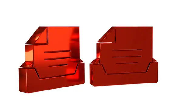 Cassetto Rosso Con Icona Del Documento Isolata Sfondo Trasparente Cassetto — Foto Stock