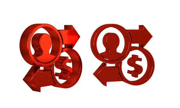 Red Job Promotion Exchange Money Icon Isolated Transparent Background Success — Stock Photo, Image