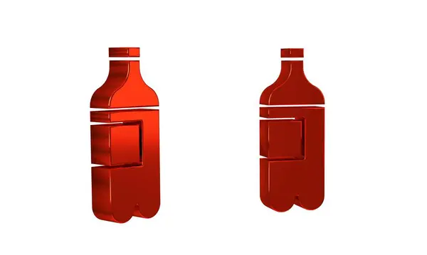 Червона Пляшка Значка Води Ізольована Прозорому Фоні Знак Содового Акваріума — стокове фото