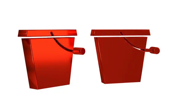 Red Bucket Symbol Isoliert Auf Transparentem Hintergrund — Stockfoto