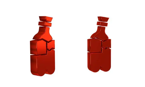 Красный Стеклянный Бонг Курения Марихуаны Конопли Икона Изолированы Прозрачном Фоне — стоковое фото