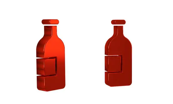 Icône Bouteille Alcool Rouge Isolé Sur Fond Transparent — Photo