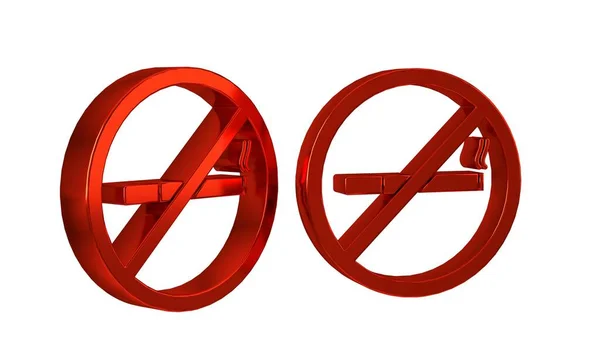 Röd Rökning Ikon Isolerad Transparent Bakgrund Cigarettsymbol — Stockfoto