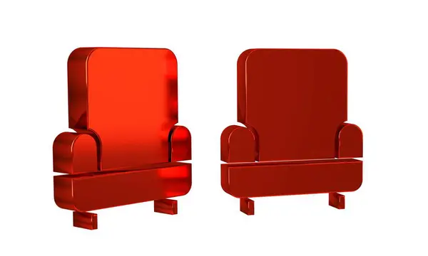 透明背景下隔离的红色扶手椅图标 — 图库照片