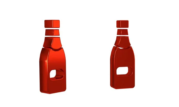 Červené Šampaňské Láhev Ikona Izolované Průhledném Pozadí — Stock fotografie