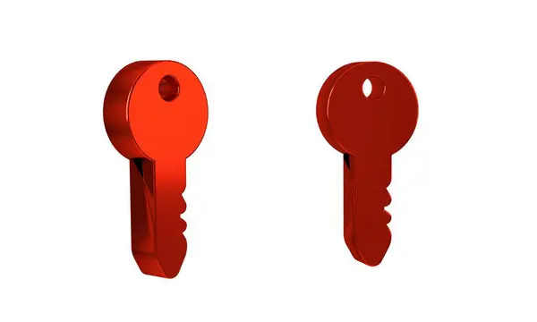 Rotes Schlüsselsymbol Isoliert Auf Transparentem Hintergrund — Stockfoto
