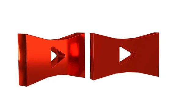 Red Online Memainkan Ikon Video Yang Diisolasi Pada Latar Belakang — Stok Foto
