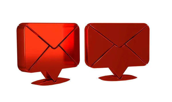 Ikona Červené Obálky Izolovaná Průhledném Pozadí Symbol Dopisu Mailu — Stock fotografie