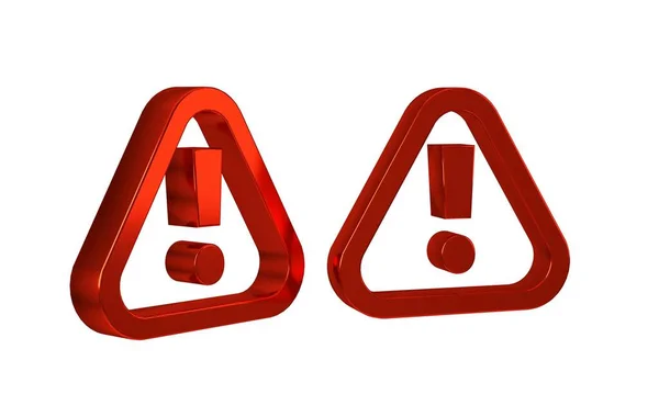 三角形图标中的红色感叹号隔离在透明的背景上 危险警告标志 危险警告重要 — 图库照片